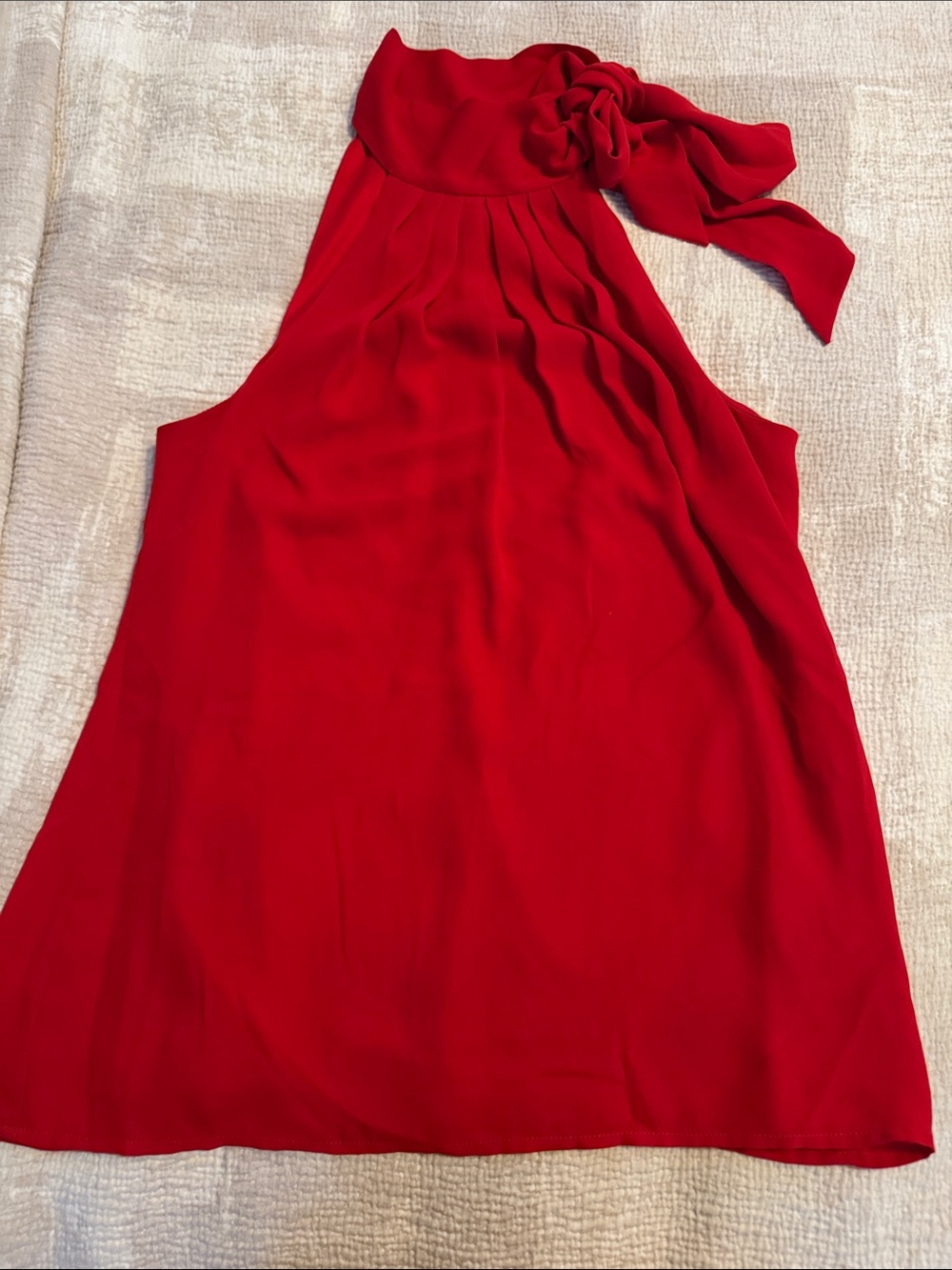 Express Red Sleeveless Tie-Neck Halter Blouse